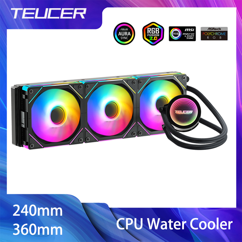 Cpu Water Cooler 240Mm Rgb - Водяной охладитель процессора TEUCER с вентилятором