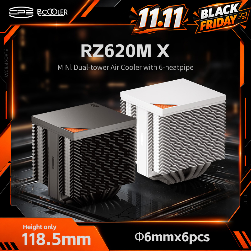 Cpu Air Cooler Dual Tower 6 Heatpipe - PCCOOLER RZ620M X Mini CPU Dual-tower
