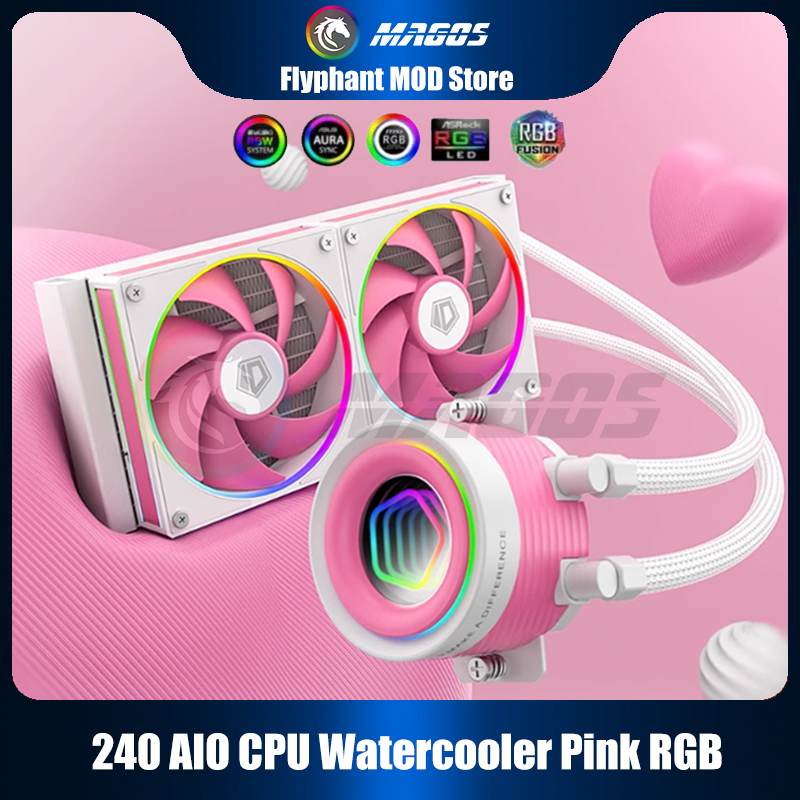 Cpu Water Cooler 240Mm Rgb - 240 AIO CPU Watercooler Pink RGB