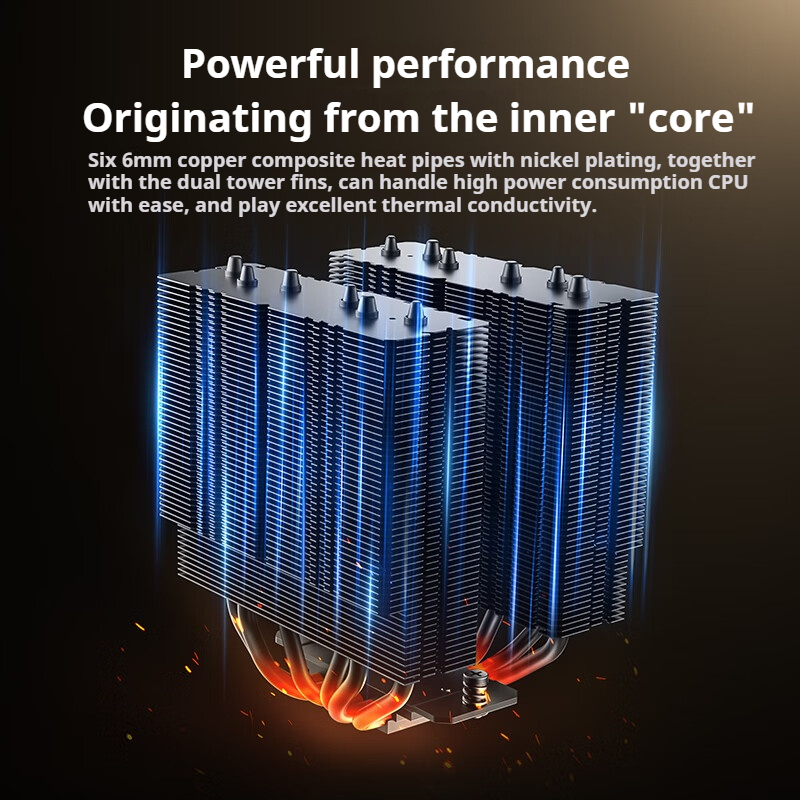 ID-COOLING Dual-Tower 6 теплов – обзор и цена Cpu Air Cooler Dual Tower 6 Heatpipe
